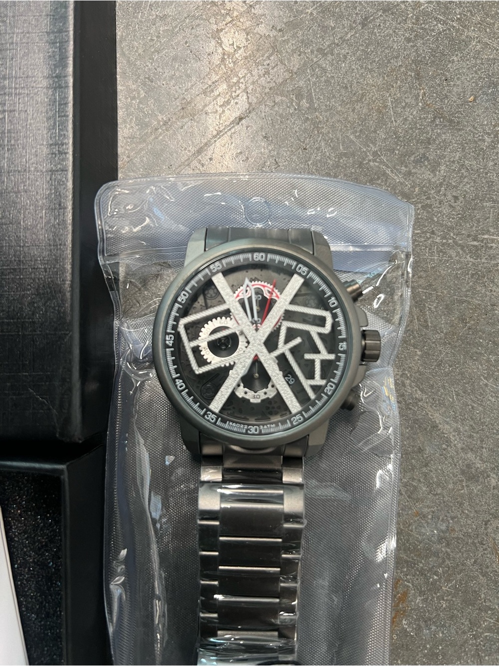 eXtri Men's Stainless Steel Skeleton Dial Watch by Robert Koelewyn